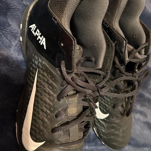 Nike Football Cleats Alpha Menace 2 Fast Flex Men Size 11 BV0146-001 Black White - Picture 4 of 6